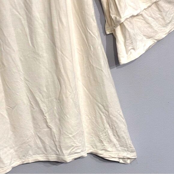 Relativity | Women’s Cream Bell Sleeve Tunic Boho Embroidery and Lace Bl… - Picture 6 of 11